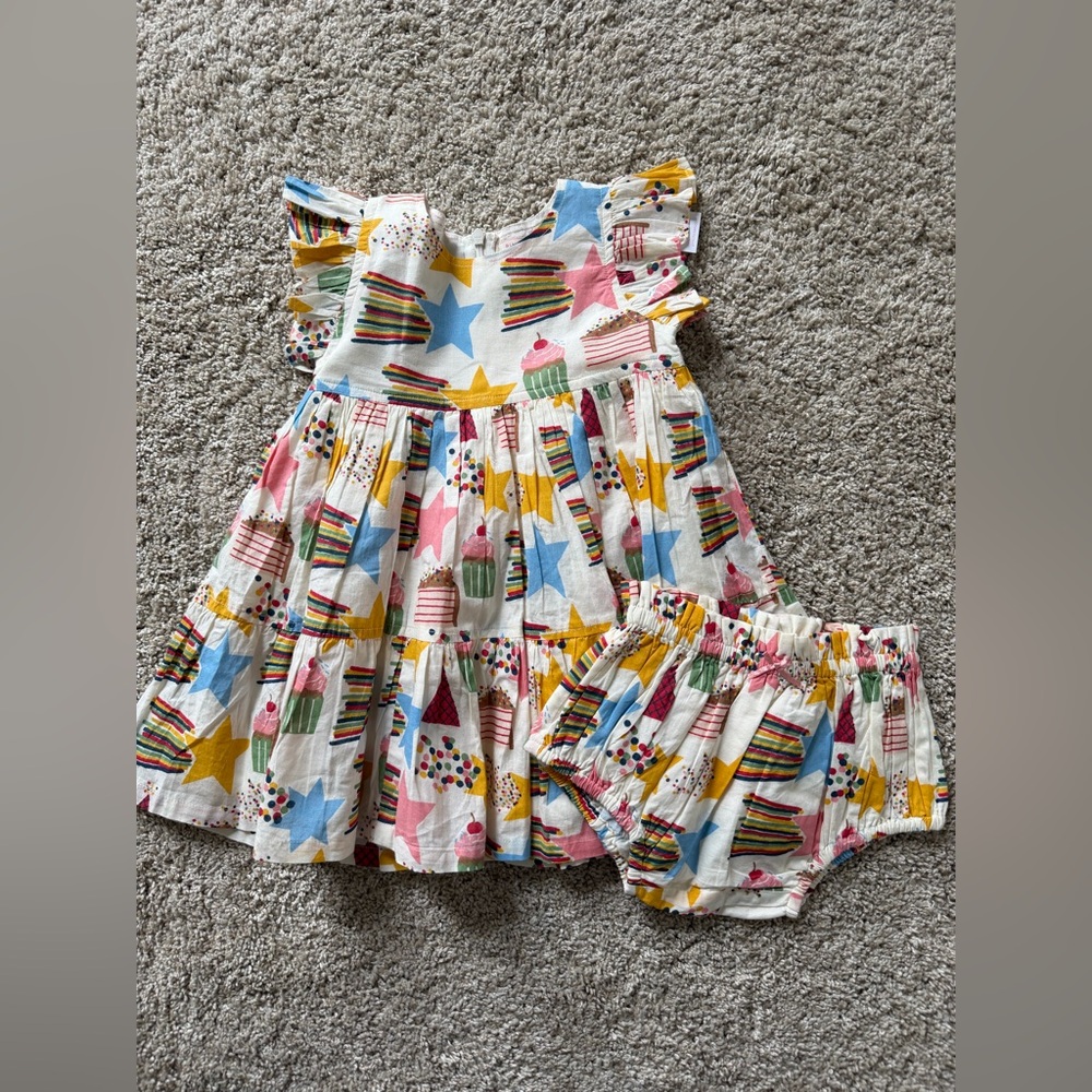 Pink Chicken Baby Girls Jennifer Dress Set Birthday Star 12-18mo NWT